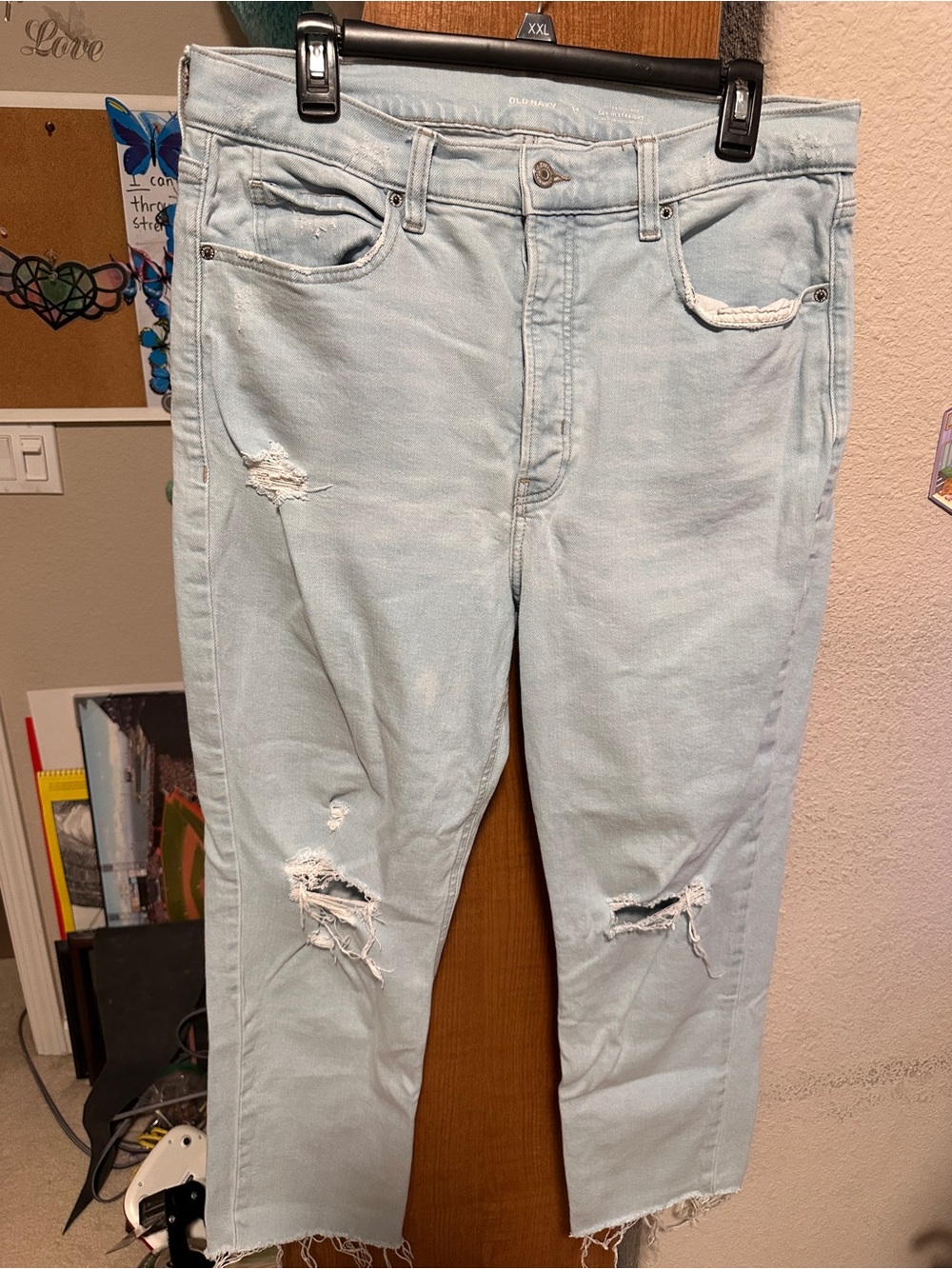 Old Navy Extra High Rise Sky-Hi Straight Women’s 14 Jeans Secret Smooth Pockets